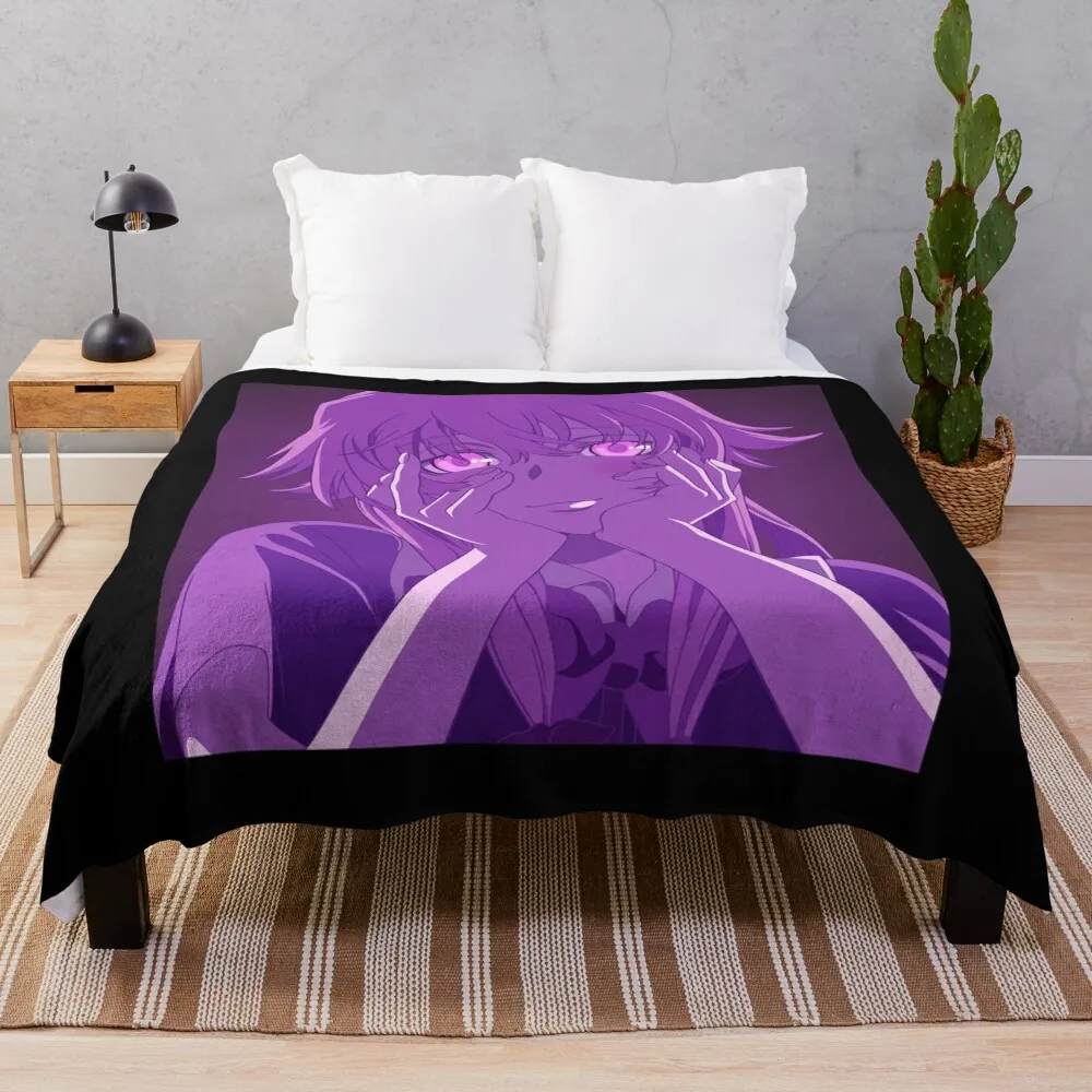 Yuno Gasai - Mirai Nikki Future Diary Graphic . Throw Blanket anime halloween Blankets