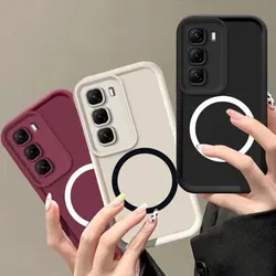 For Infinix Hot 50 Pro Case Wireless Magnetic Sticker Full Package Soft Silicone Phone Case for Infinix Hot 50 Pro Plus Funda