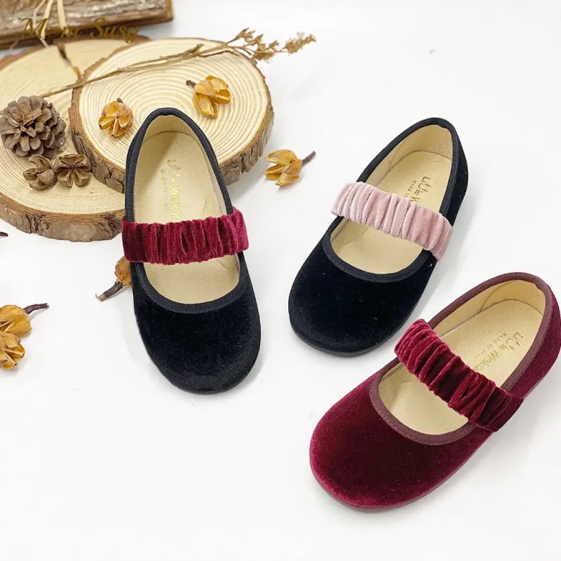 Fashion Baby Girl Princess Band Shoes Velvet Infant Toddler Child Flat Dance Shoes Soft Bottom Shoes Spring Autumn Summer