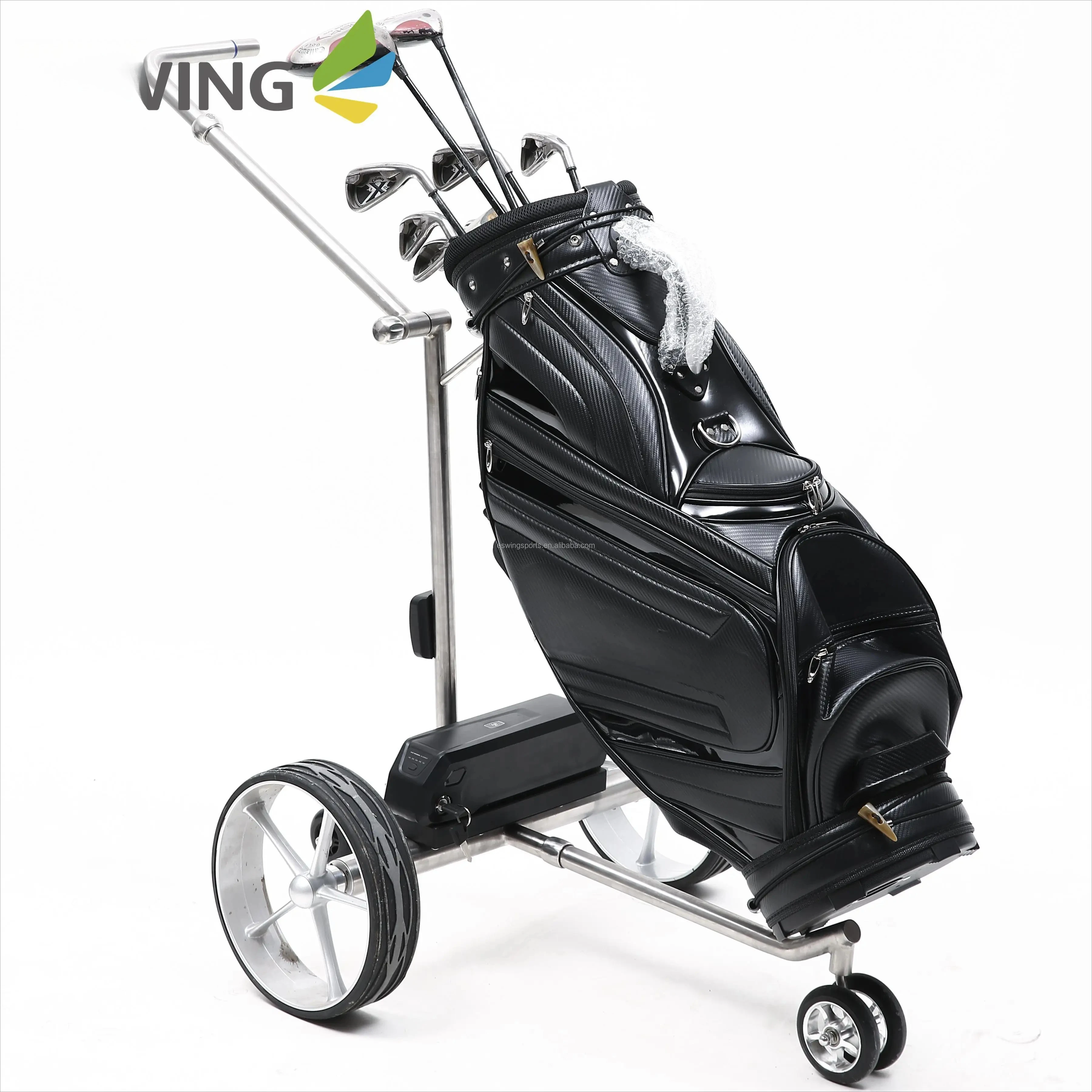 

Long Distance 24V 10Ah Li-ion Battery Follow Me Foldable Electric Golf Trolley with Remote Control