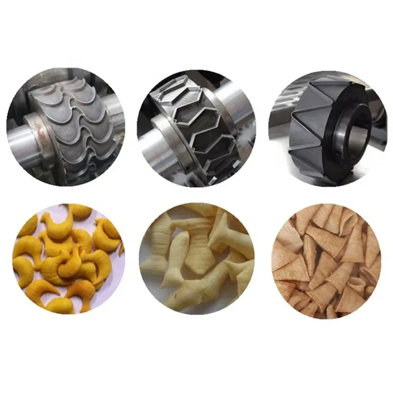 Bugles Frying Snacks Food Extruder Machine With Competitive Motor Price Core Die Mould Component