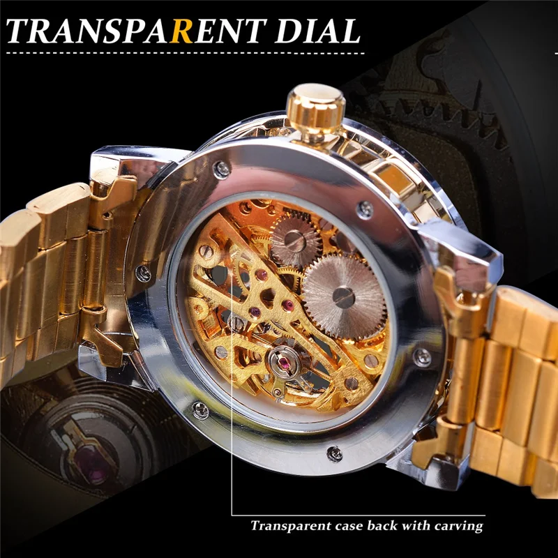 Winner 01B Luxury Skeleton men Mechanical Watch Male Clock Hand Wind Blue Watch Skeleton Montres pour hommes