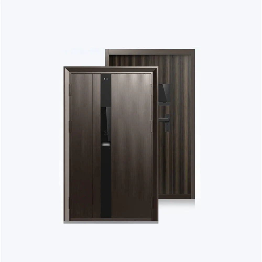 

Y1 Smart Automatic Intelligent Security Door with Doorbell Camera Steel Metal Iron Exterior Front Entrance Doors for Houses