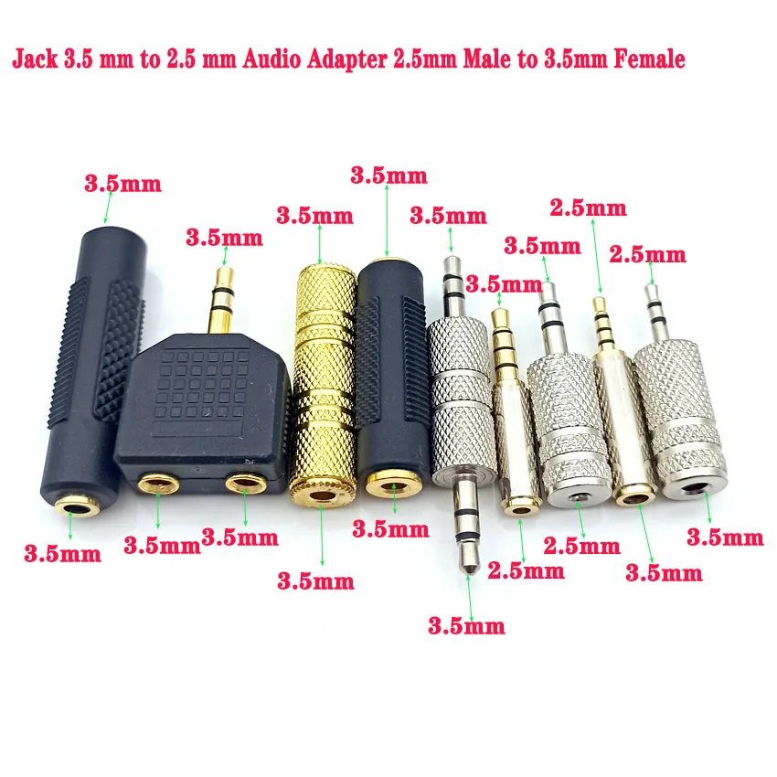 2.5mm do 3.5mm męskie Adapter Audio Stereo konwerter wtyczki wtyczka słuchawkowa słuchawki kabel Adapter złącze przedłużające