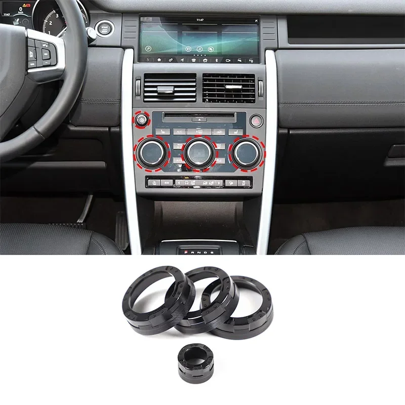 

For Land Rover Discovery Sport 2015-2018 Aluminum Alloy Black Car Air Conditioner Volume Knob Cover Sticker Car Accessories