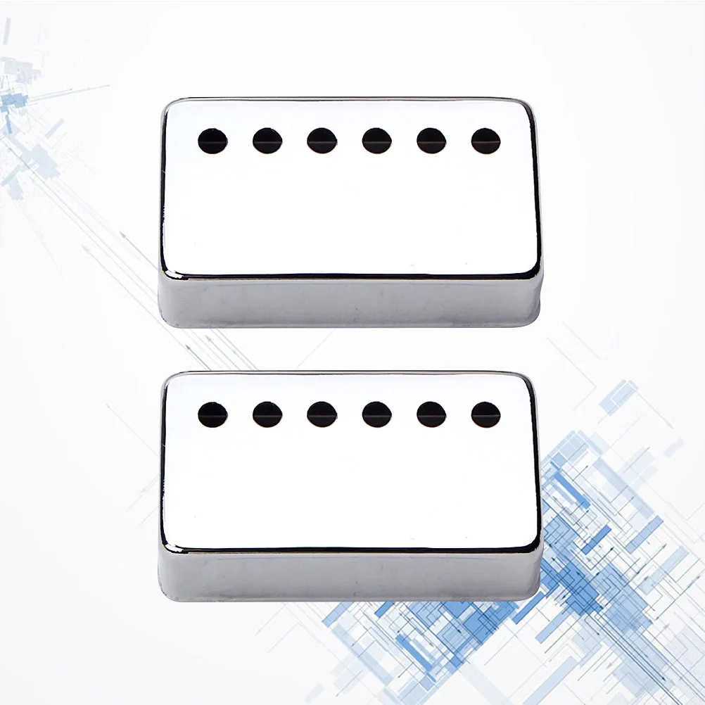 2 Stücke Semi-Open Metall Humbucker Pickup Abdeckungen Silber 6 Löcher Langlebige Leichte E-gitarre Teil Pickup Abdeckung