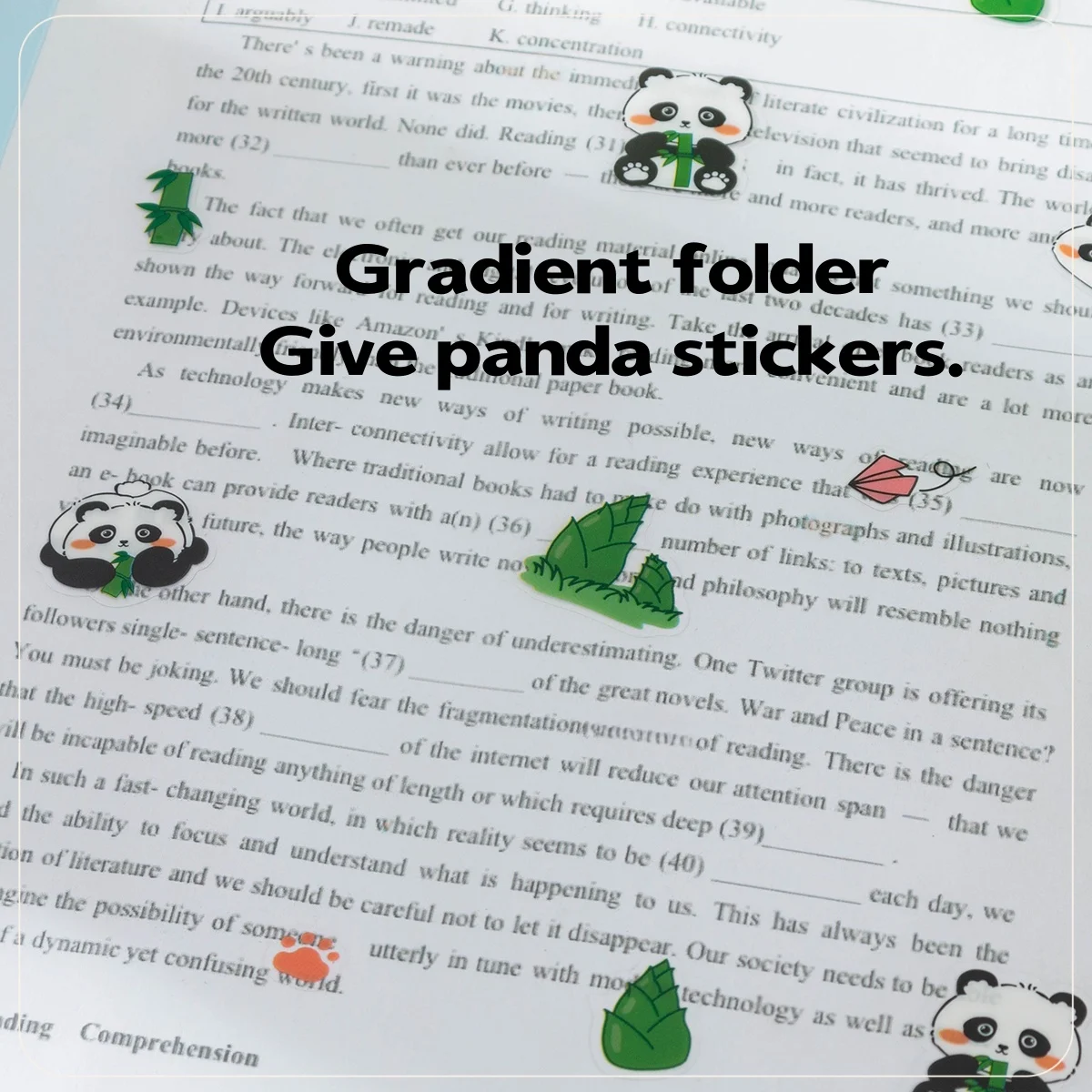 Gradient Transparent Pull Rod A4 File Folder Water Drop Folder Test Paper Storage Pull Rod Folder