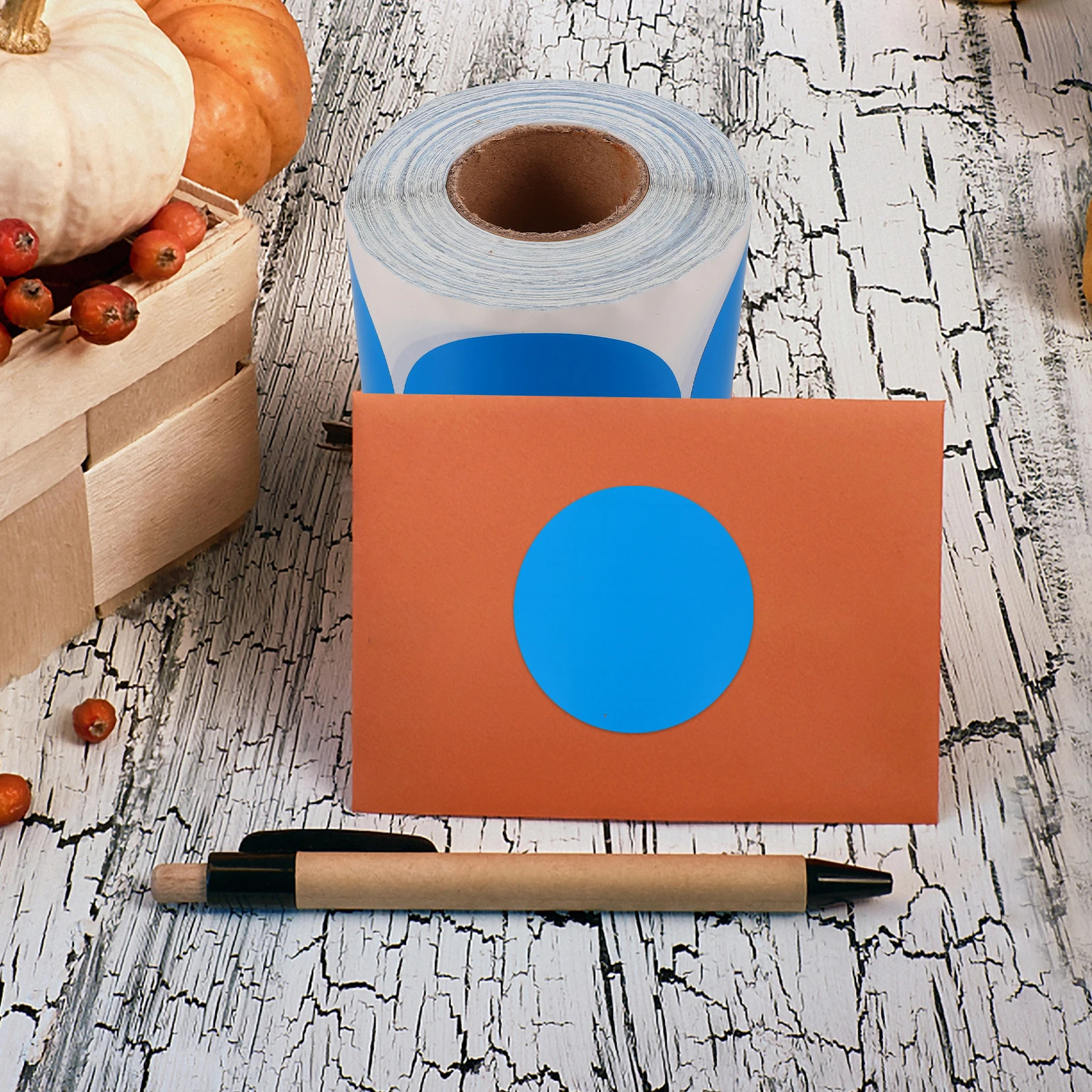 

1 Roll Colorful Label Stickers Adhesive Dot Marking Paper Rolls Home Office Sealing Classification Heart Gift Envelopes