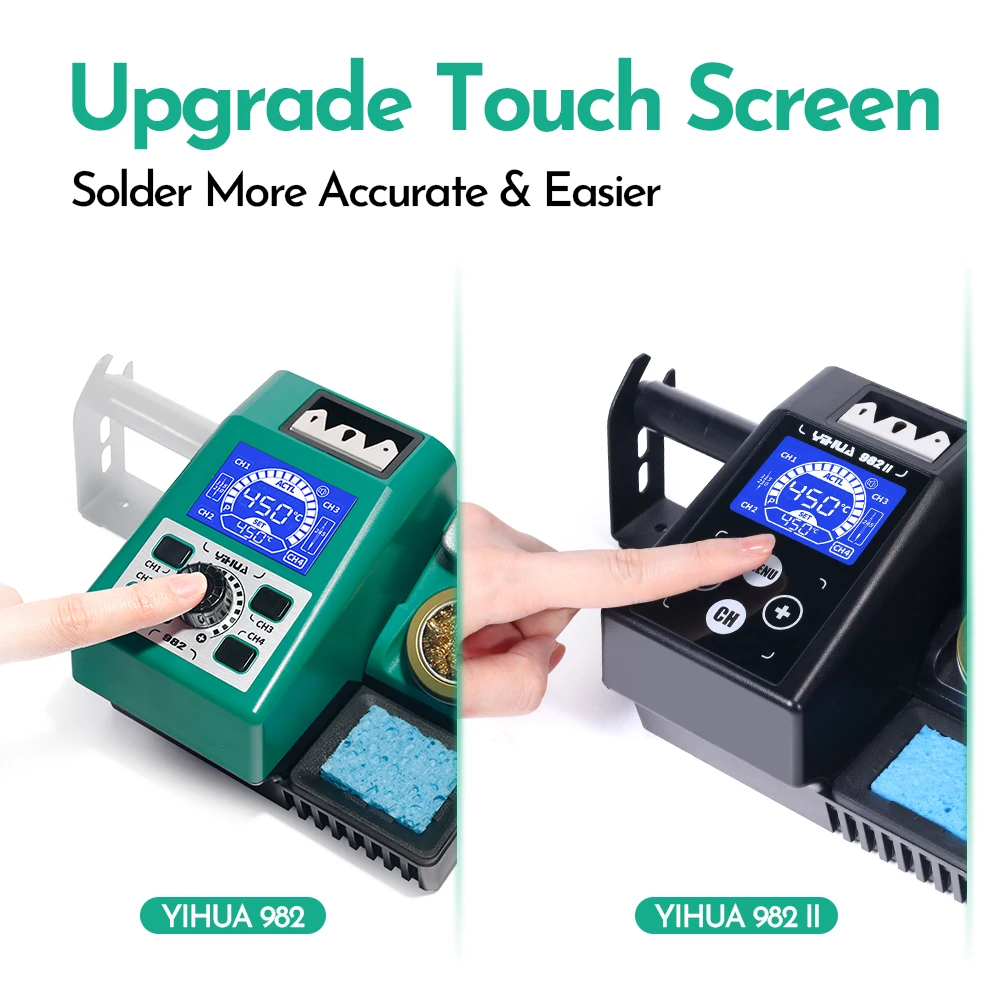 YIHUA 982-II Touch Screen C245 C210 Electronic Soldering Iron Station Repaid Heating  for  Precision Soldering