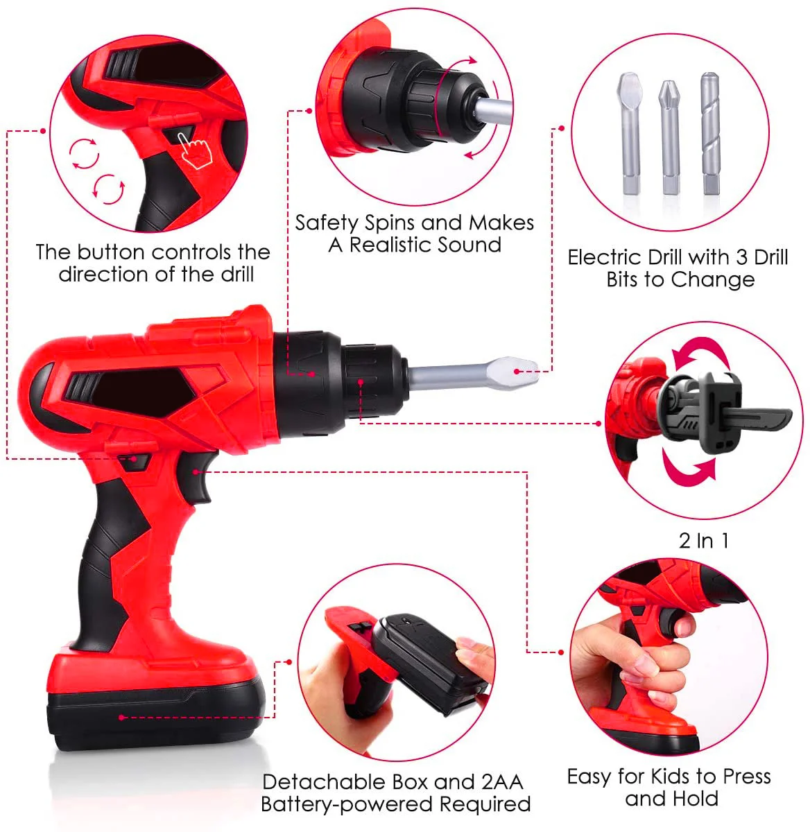 45 pçs crianças conjunto de ferramentas educacional fingir jogar kit role play para meninos mão olho coordenação desenvolvimento organização