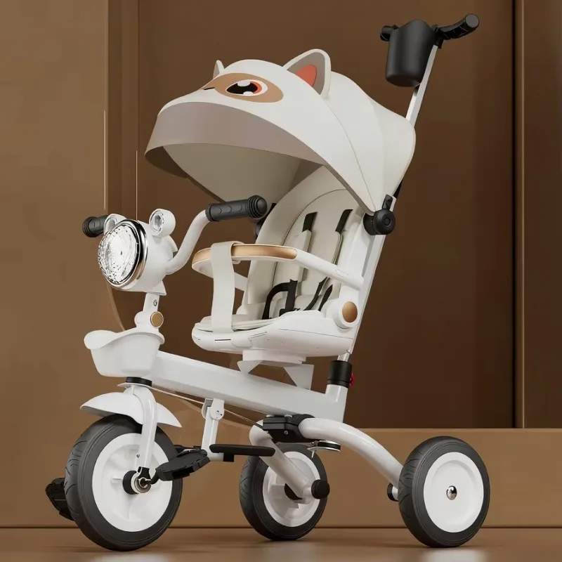 Airo Stock Wholesale Children's Tricycle Multi-function Folding Infant Toddler Sitting Lying Music Stroller Bicycle