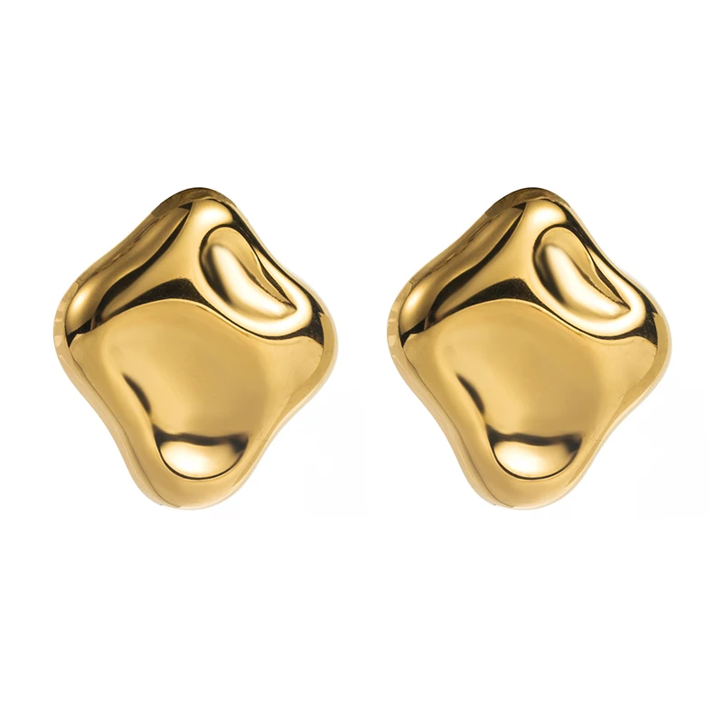 PANGJERY 316L Stainless Steel Ruffles Love Heart Stud Earrings For Women Creative Fashion Simple Elegant Vintage Party Jewelry
