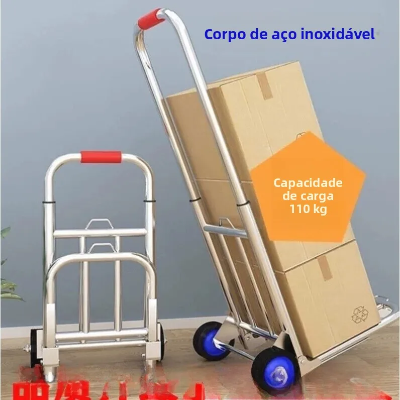 ポータブル軽量ショッピングカート-家庭用小型プッシュプルカート-野菜購入用-屋台設置簡単-移動式トラック