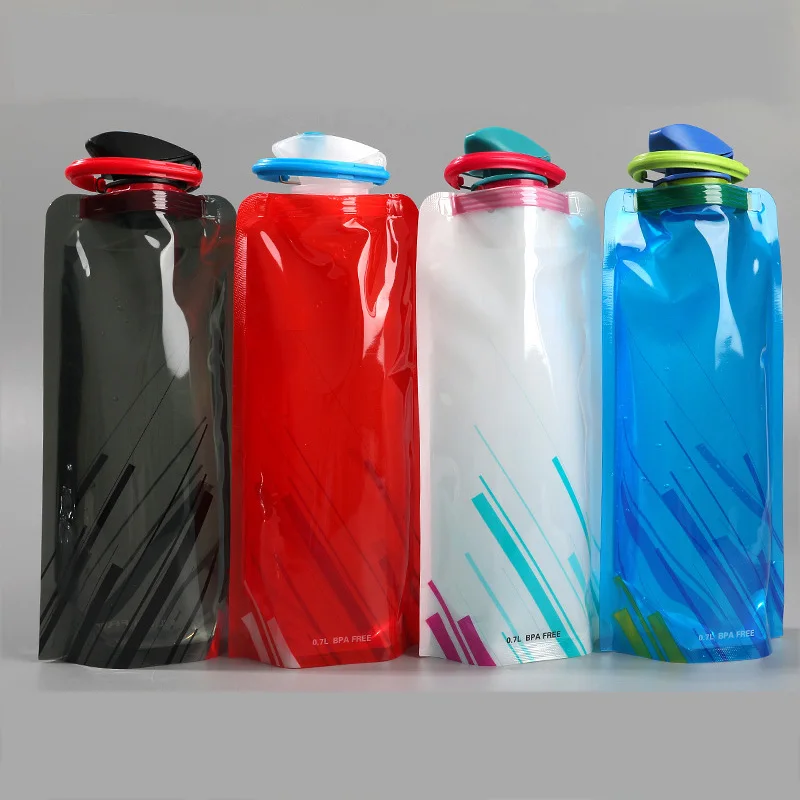 

700ml Foldable Water Bottles Reusable Travel Collapsible Folding Drink Water Bottle Outdoor Sports Plastic Soft Flask Water Bag