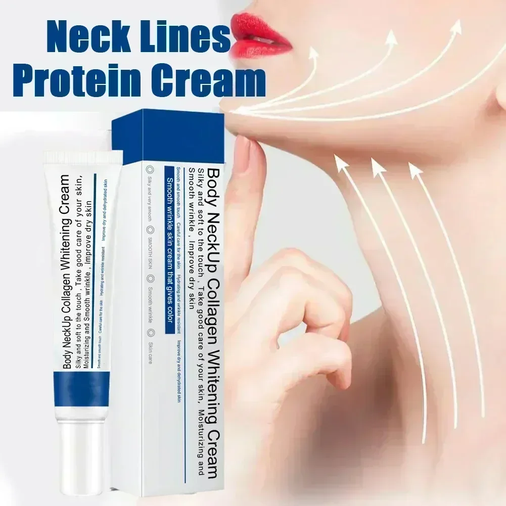 Creme de proteína para linhas de pescoço, hidratante, nutre, elimina queixo duplo, elimina linhas finas, anti-envelhecimento