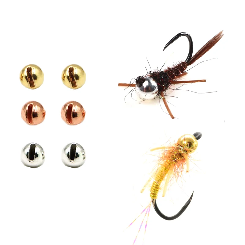 

Tungsten Beads Slotted Fly Tying Materials Nymph Copper Silver Gold Ball Fishing Accessory Jig Hooks Head Fly Fishing Tools