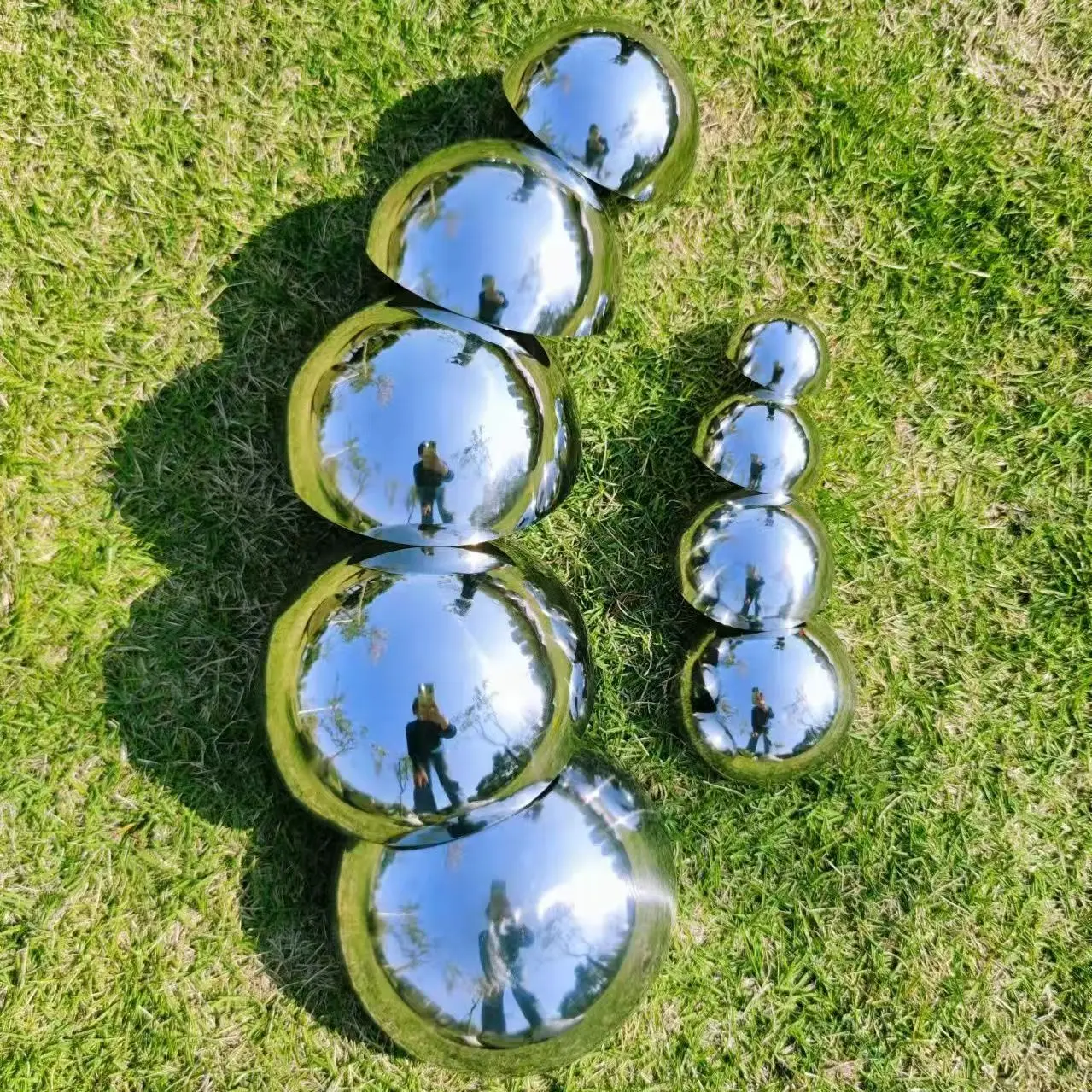 304#1.0mm 19mm-300mm Stainless Steel Mirror Decorative Hemisphere Home Hotel Shopping Mall Park Square Bar Decorative Half Ball