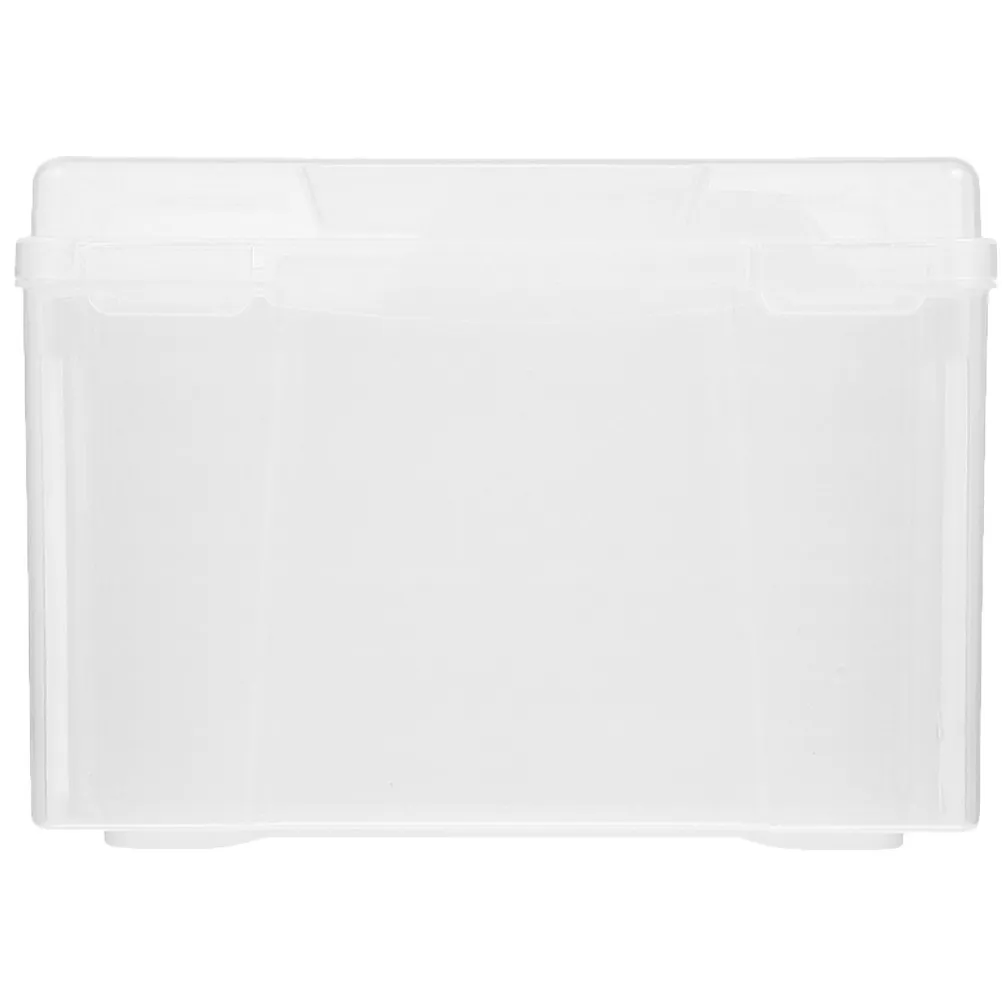 

Plastic Photo Storage Box with Removable Compartments for Photos Documents Greeting Cards Scrapbooking Desktop Organizer Large