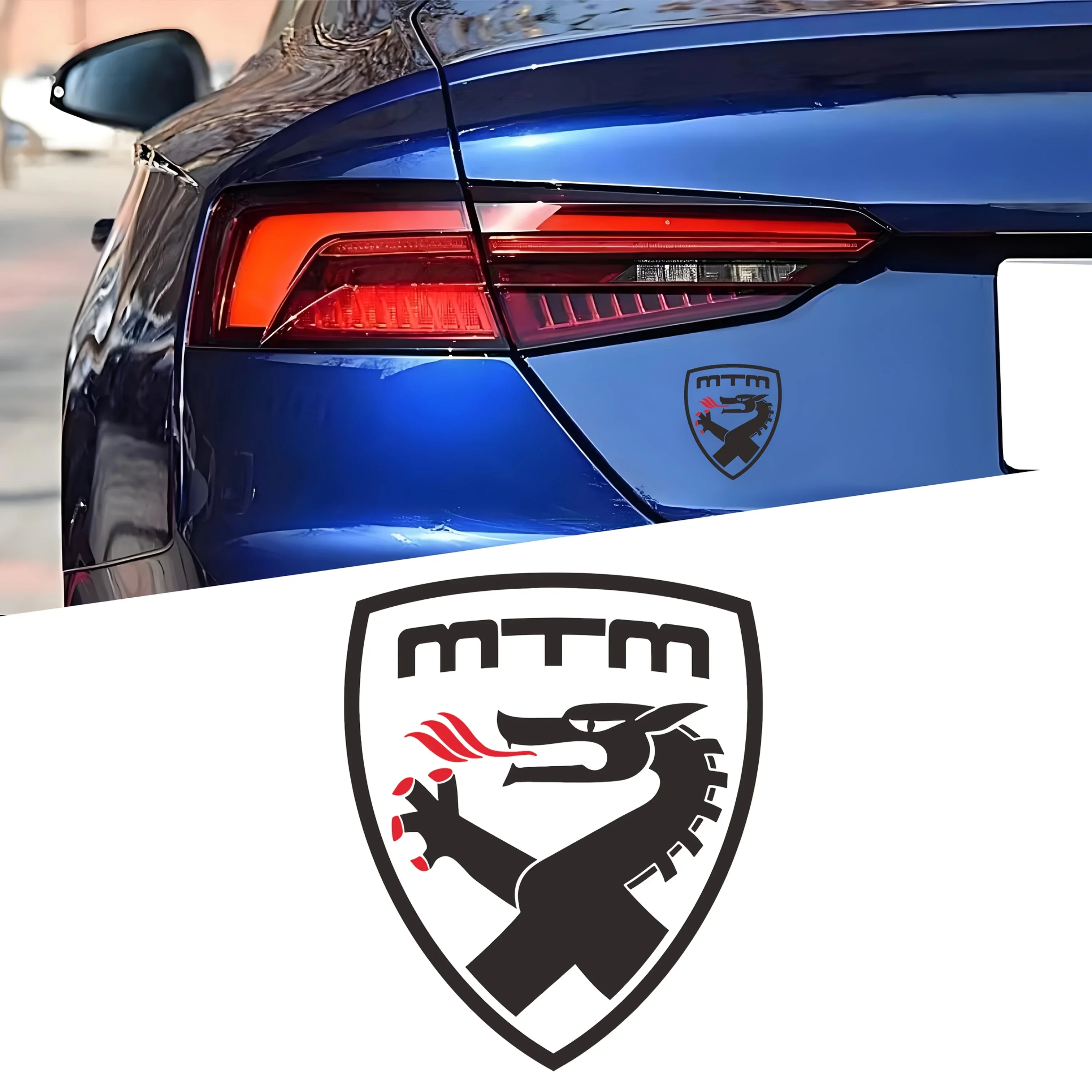 MTM Car Stickers Set Dragon Emblem Design Waterproof Vinyl Decal Stylish Auto Body Decor for Vehicle Personalization