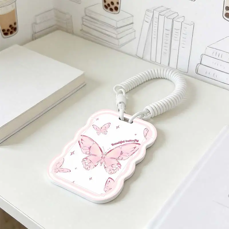 Card Protection Cover for Kpop Photocard Holder Photo Protector Stretchable Spring Cord Student Bus/Meal Card Protection Case