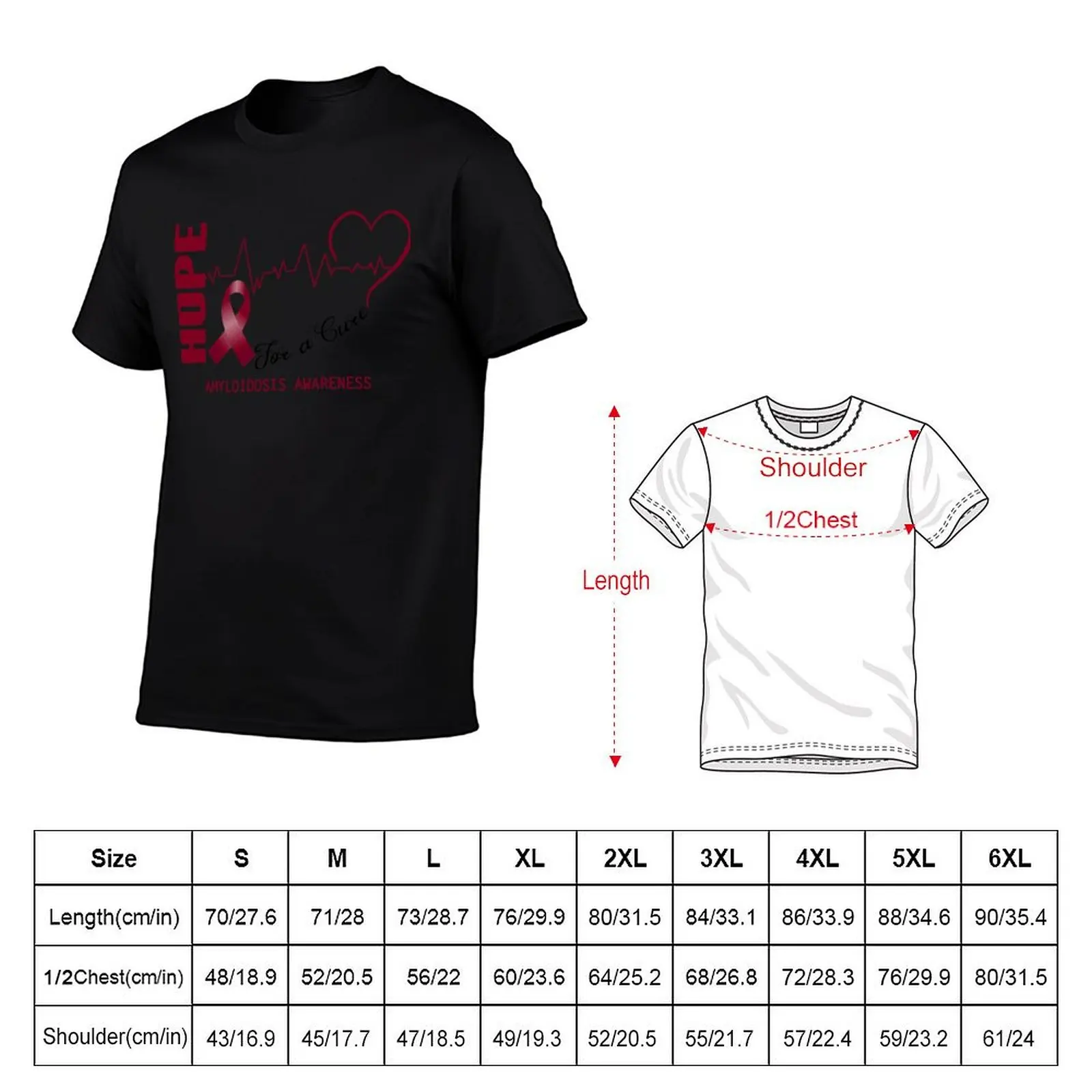 Hope For A Cure Amyloidosis Awareness T-Shirt plus size clothes anime stuff mens t shirts top quality