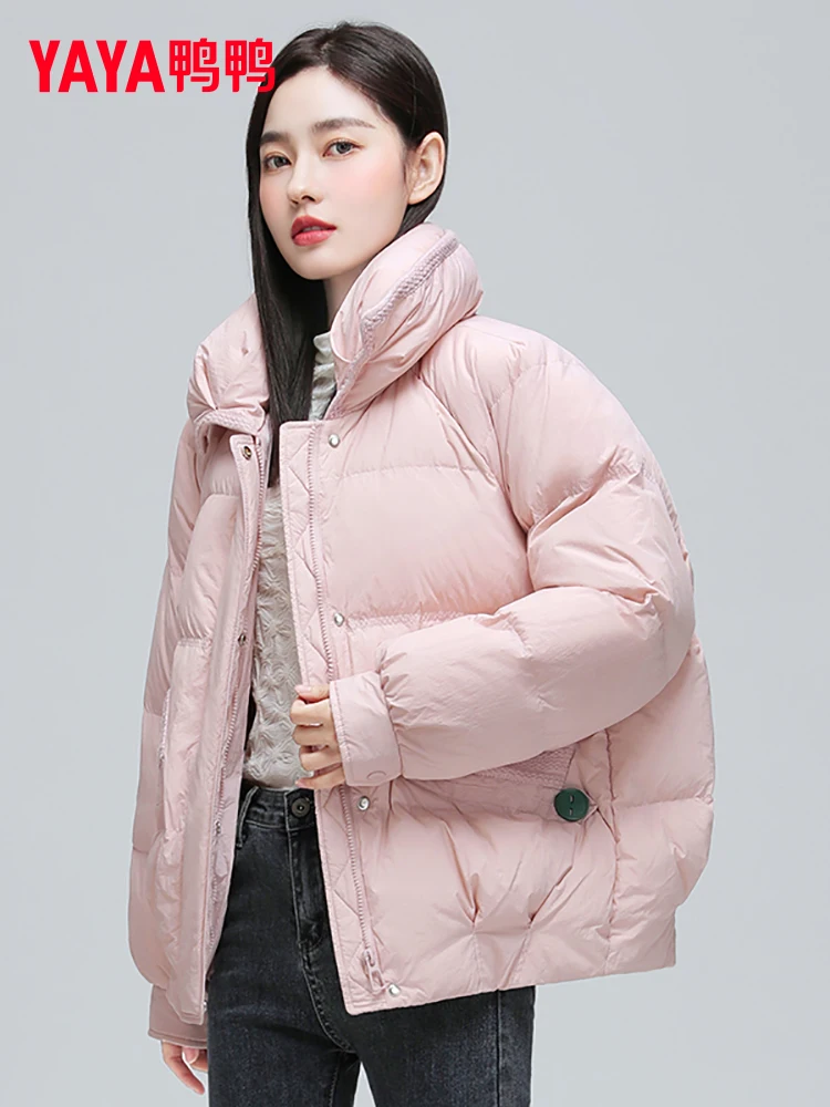 Casaco de pato branco para mulheres, tops femininos grandes, parkas grossos e quentes, high-end, moda, lazer, inverno, novo