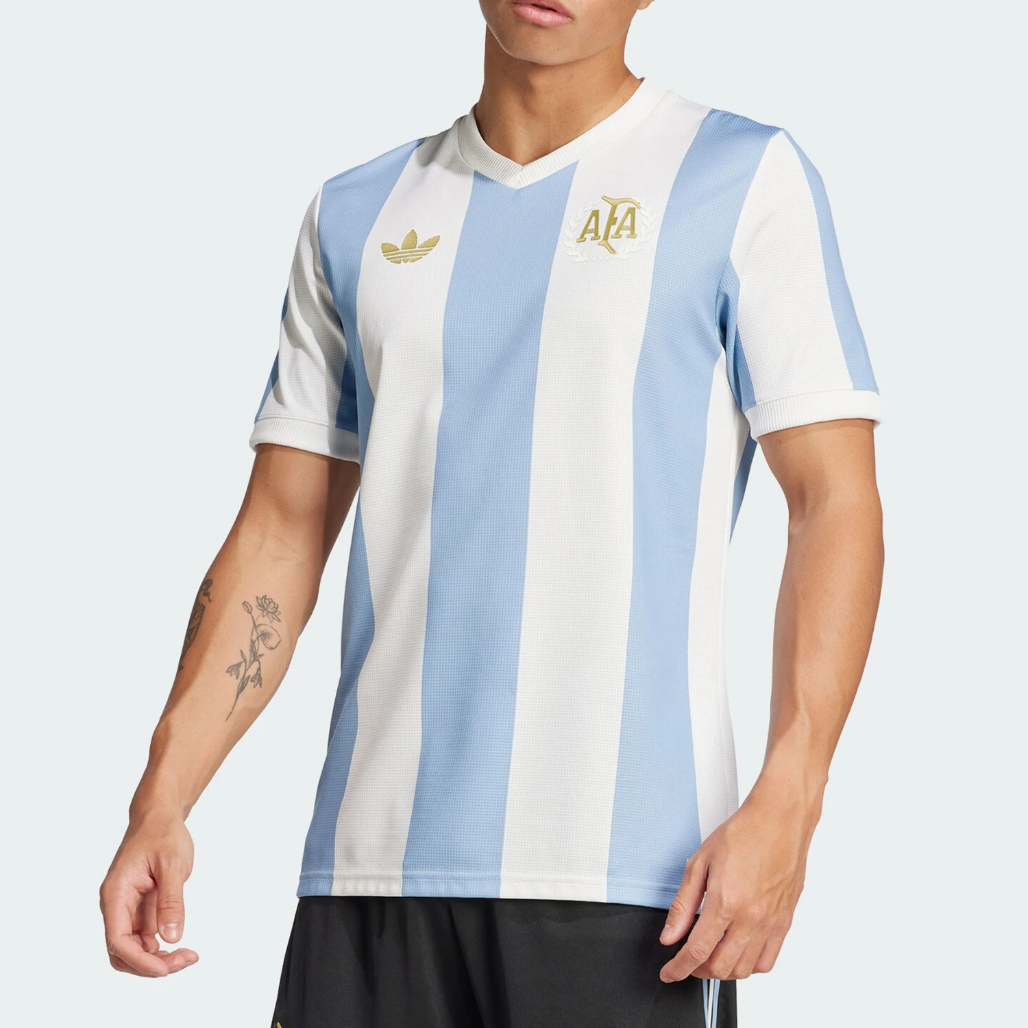 

Adidas Originals Мужская дышащая спортивная полосатая тренировочная рубашка с коротким рукавом JF2641