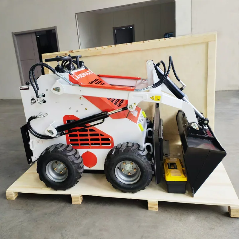 Agriculture Mini Loader Crawler Wheel Stand-Up Skid Steer Loader Household 900kg Skid Steer Loader With Attachments Customized