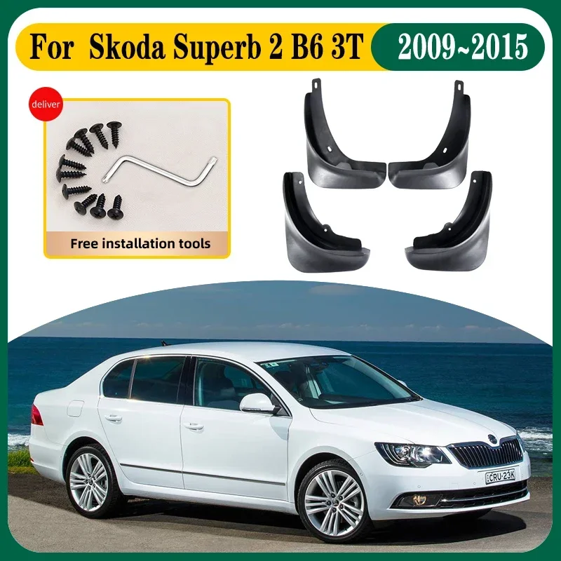 

Car Mud Flaps For Skoda Superb 2 Accessories MK2 B6 3T 2009~2015 2010 Car Mudguards Splash Guard Front Rear Fenders Accessories