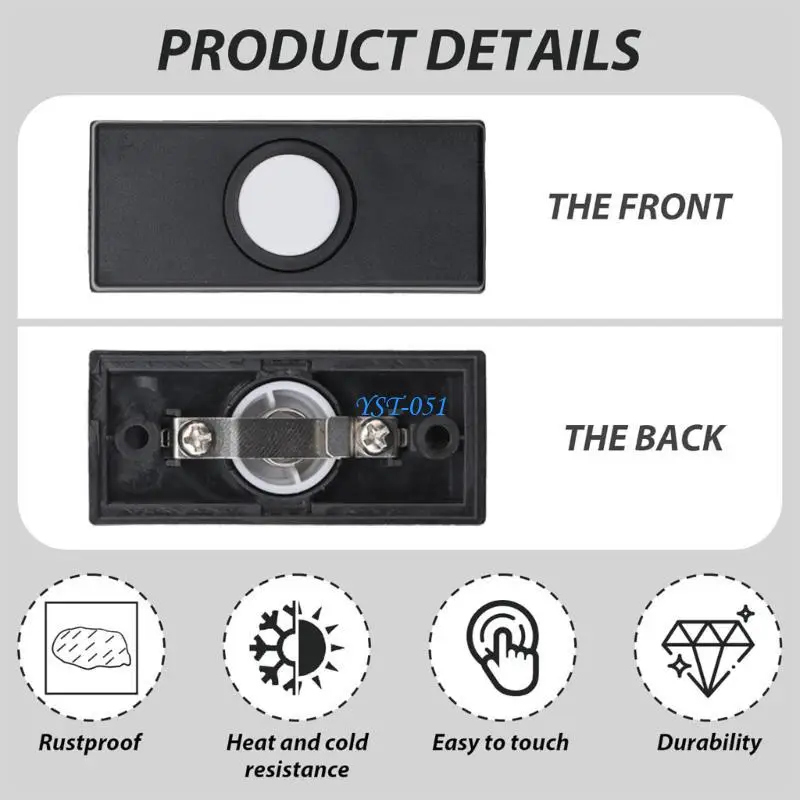 E15A Small Doorbell Button Easy to Mount Door Push Button Multifunction Wire Door Chimes Button Simple Use for Homes & Offices