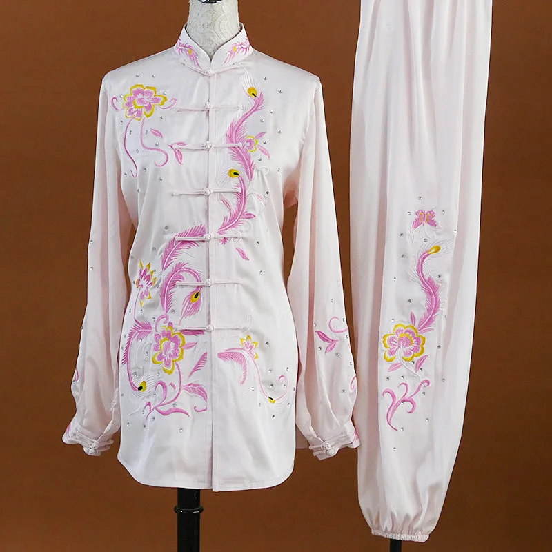 Embroidered Tai Chi Suit Martial Arts Training Wear Men Women Team Performance Outfit Customized Fitness Order Design