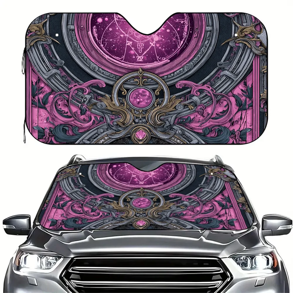 1pc Mechanical Moonlight Windshield Sunshade - UV Blocking & Heat Reflective Car Sunshade With Foldable Design, Fit For SUVs, Tr