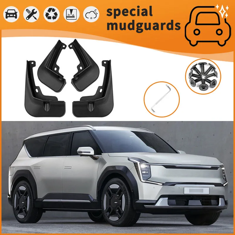 

For 23-24 Kia EV9 models Mudguards Fender Mudflaps Front Rear Flares Splash Guards Cover Car Accessorie