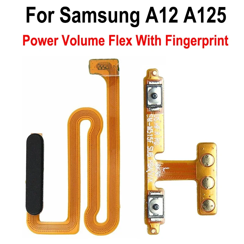 GEFENSI Power Switch ON OFF Home Button Side Key Flex With Fingerprint Touch ID For Samsung Galaxy A12 A125 Volume Button Flex C