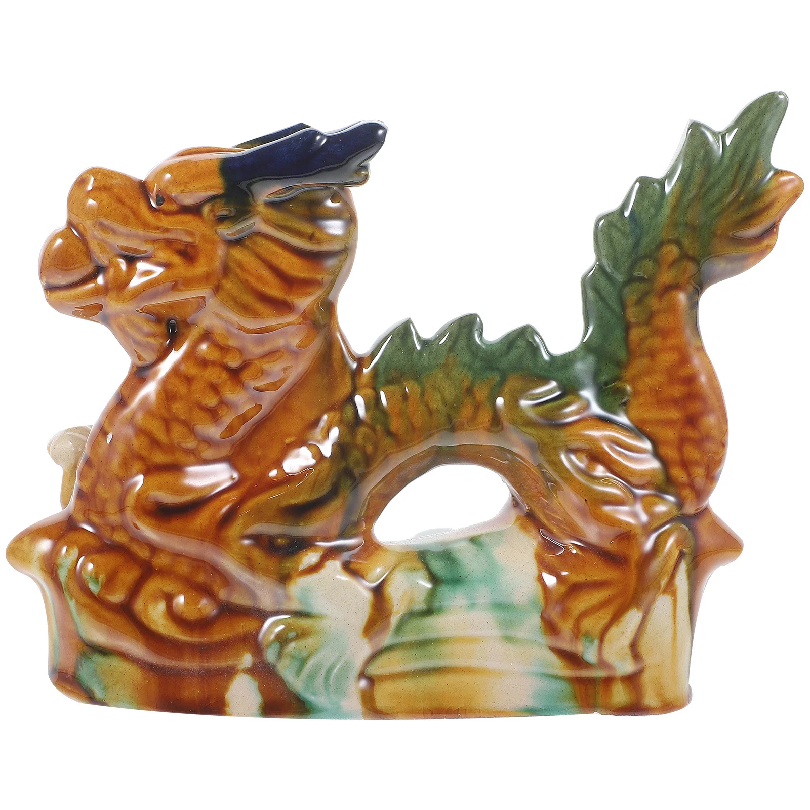 

Ceramic Dragon Sculpture Chinese Style Elegant Auspicious Decoration Indoor Desktop Ornament Prosperity Symbol