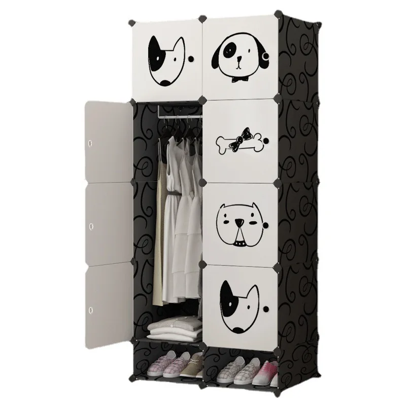 Home Cute Dog Magic Film Storage Yiwu Simple Wardrobe Cute Wardrobe Storage Cabinet Plastic Storage Customized Wardrobe