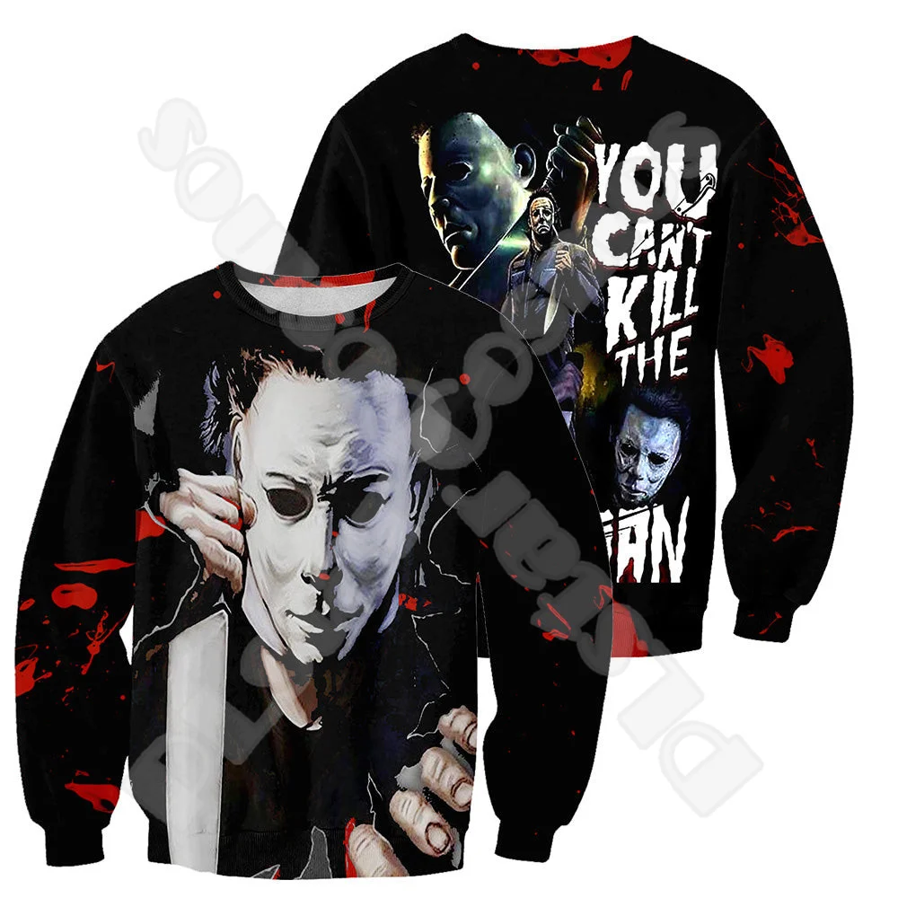 جاكيت مايكل هاراجاكو ثلاثي الأبعاد ، تأثيري الهالوين ، فيلم الرعب ، هوديس عتيقة ، هوديس كاجوال مضحكة ، V11