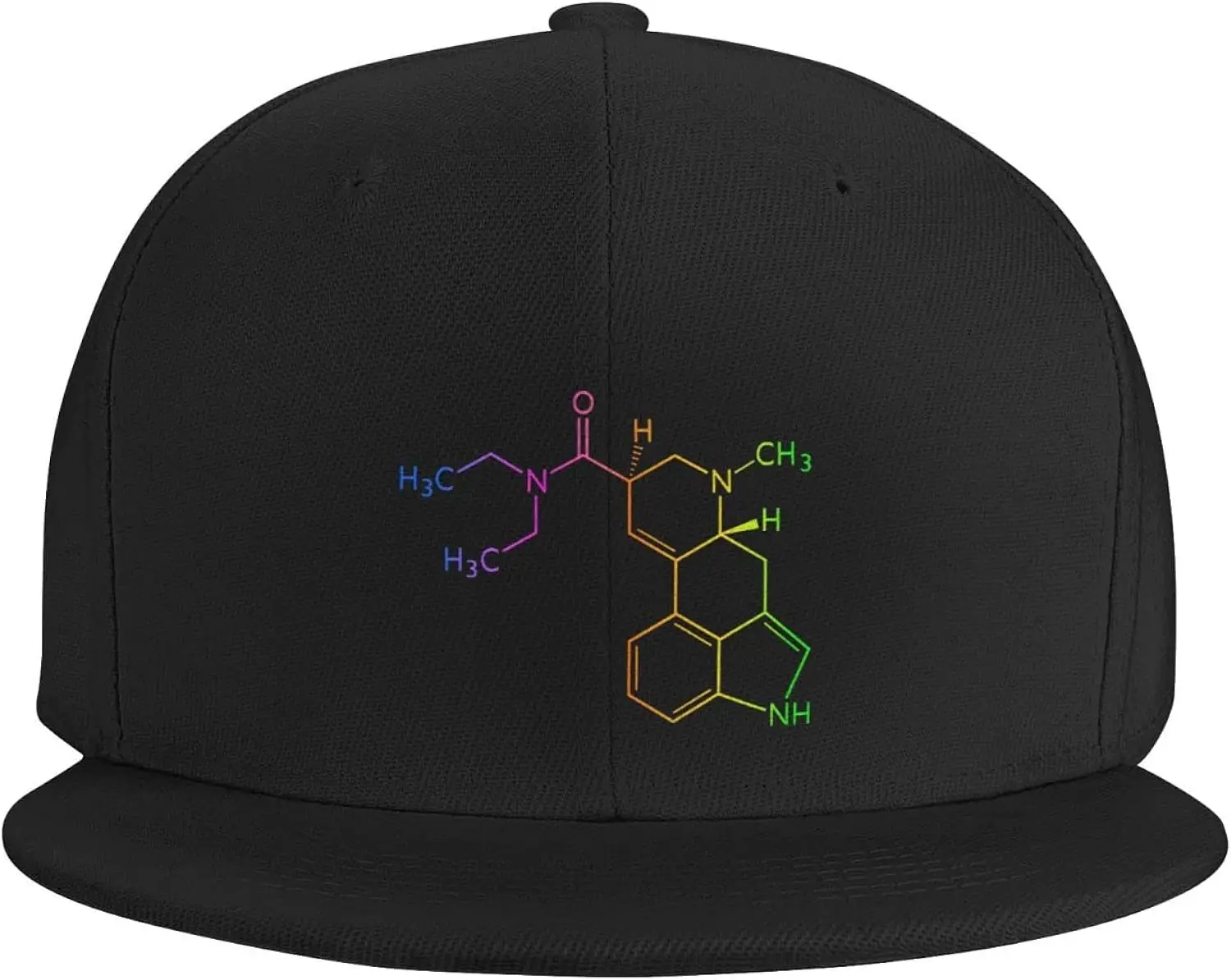 LSD Molecule Acid Psychedelic Chemistry Unisex American Style Printing Adult Adjustable Hip Hop Baseball Cap