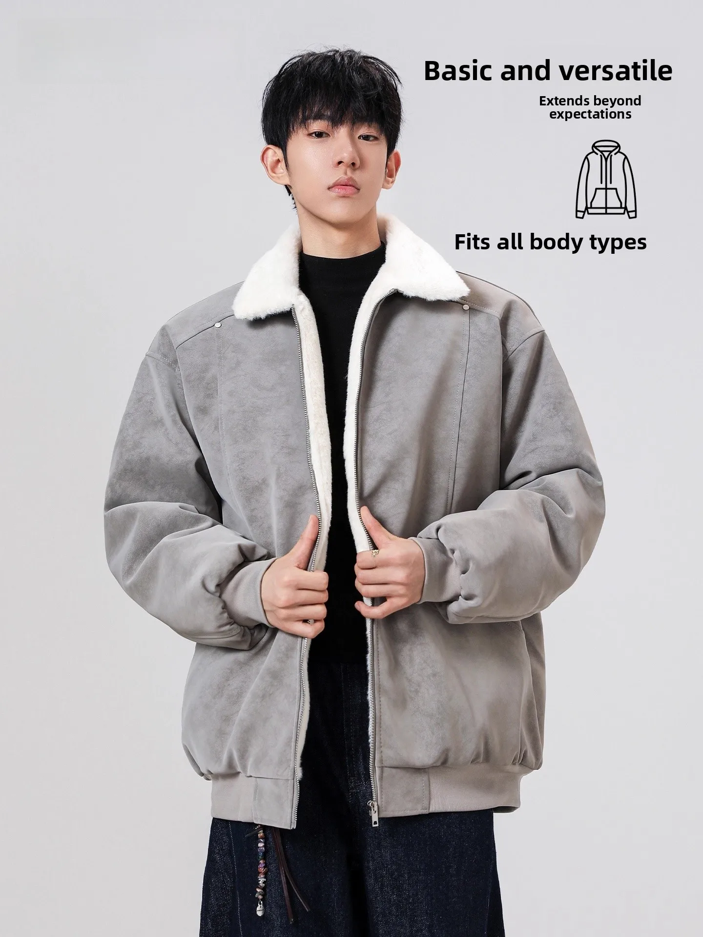 Genio Lamode العلامة التجارية العصرية الحظيرة Sle طوق الأرنب الفراء Plu الربط ملابس العمل القطن Jaet الخريف الشتاء الرجال Haome معطف