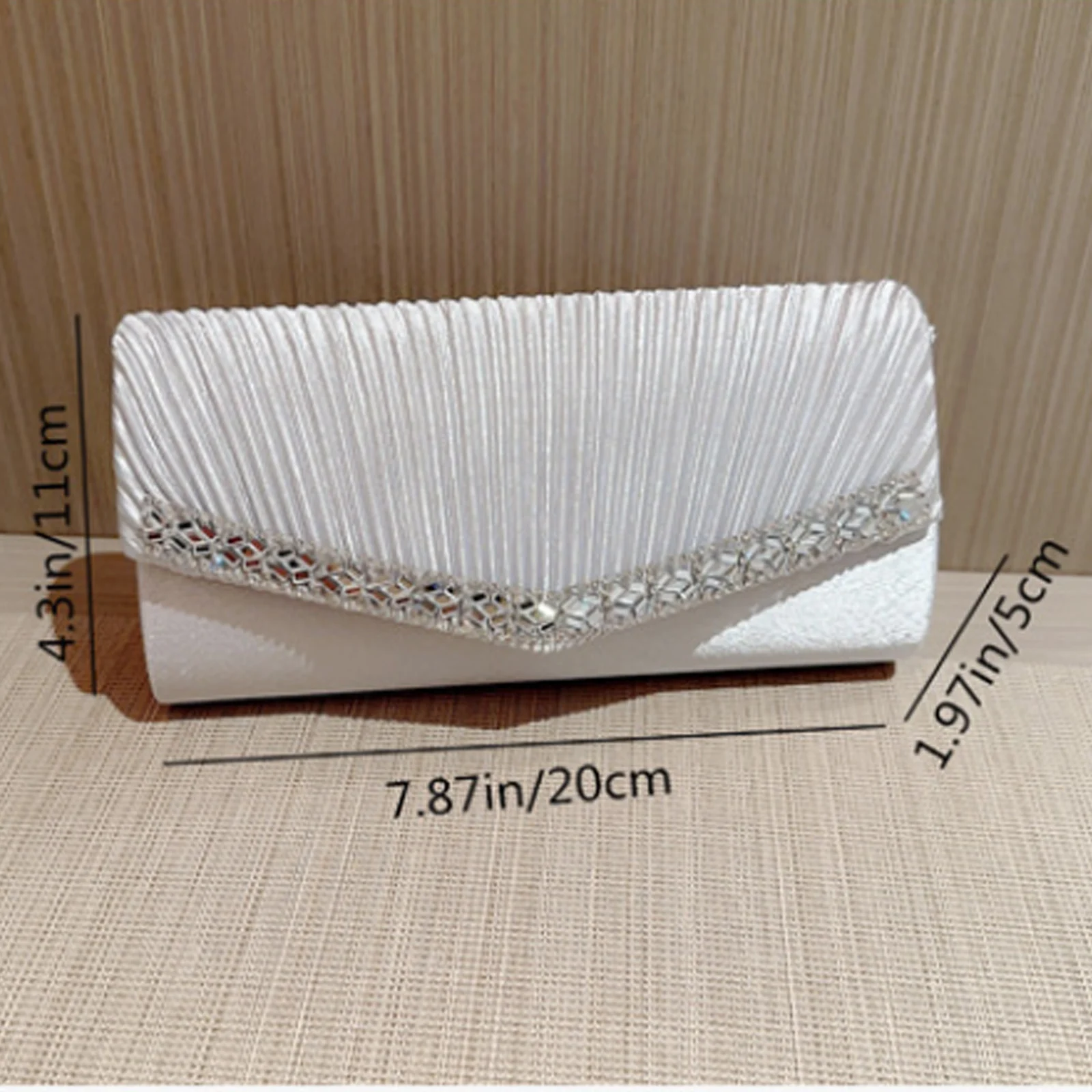 Women Satin Silk Envelope Glistening Evening Bag With Rhinestone Luxury For Ladies Clutch Bag Wedding Party Purse Shoulder Bag