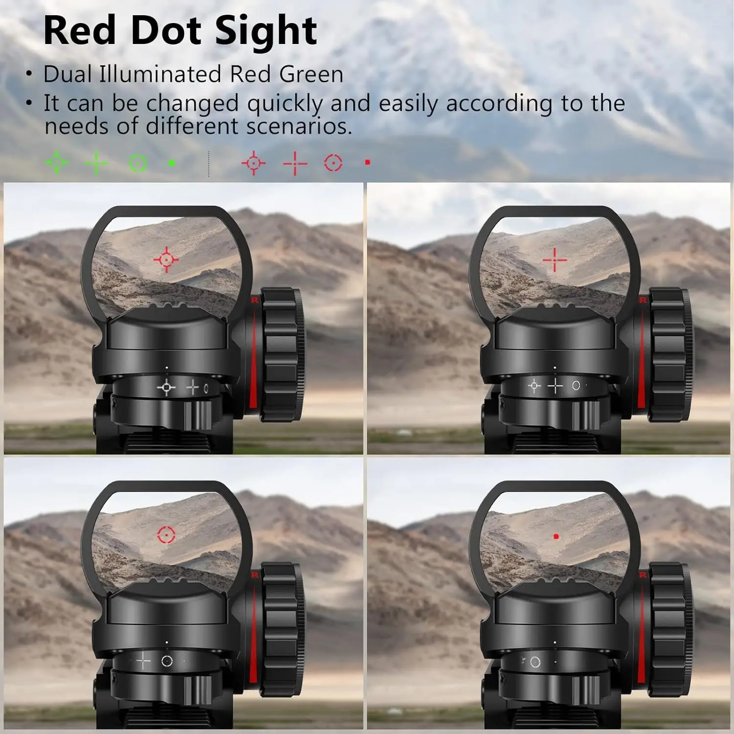 

4-16x50 AO Combo Optics Scope with Red Dot Sight & Green Laser & Flashlight Hunting Sight Kit for Outdoor