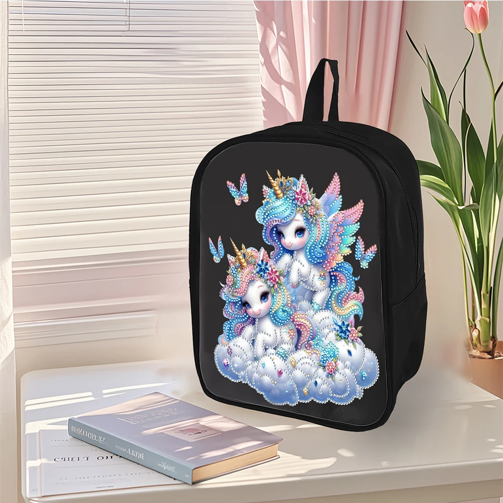 

Unicorn Special Shape Diamond Painting Backpack DIY Diamond Art Knapsack (D)