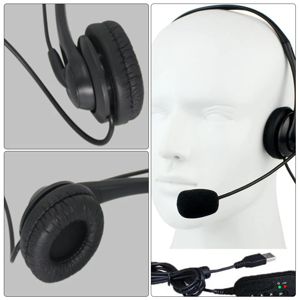 

Usb Wired Headset Noise Cancelling Earphone With Mic For Call Center Office Customer Service Use Comfortable Fit