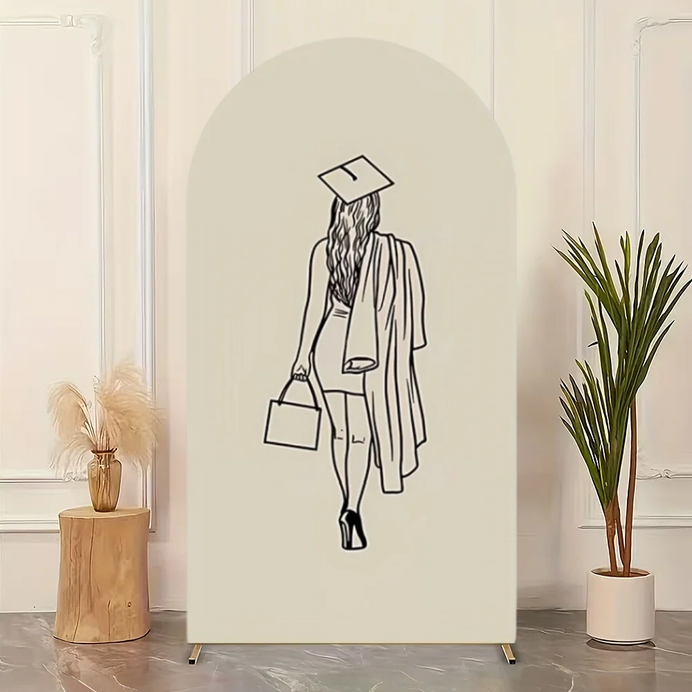 Custom Graduation Party Arch Cover Backdrop College Girl Degree Cap Tassel Celebration Achievement Ceremony Background Photo