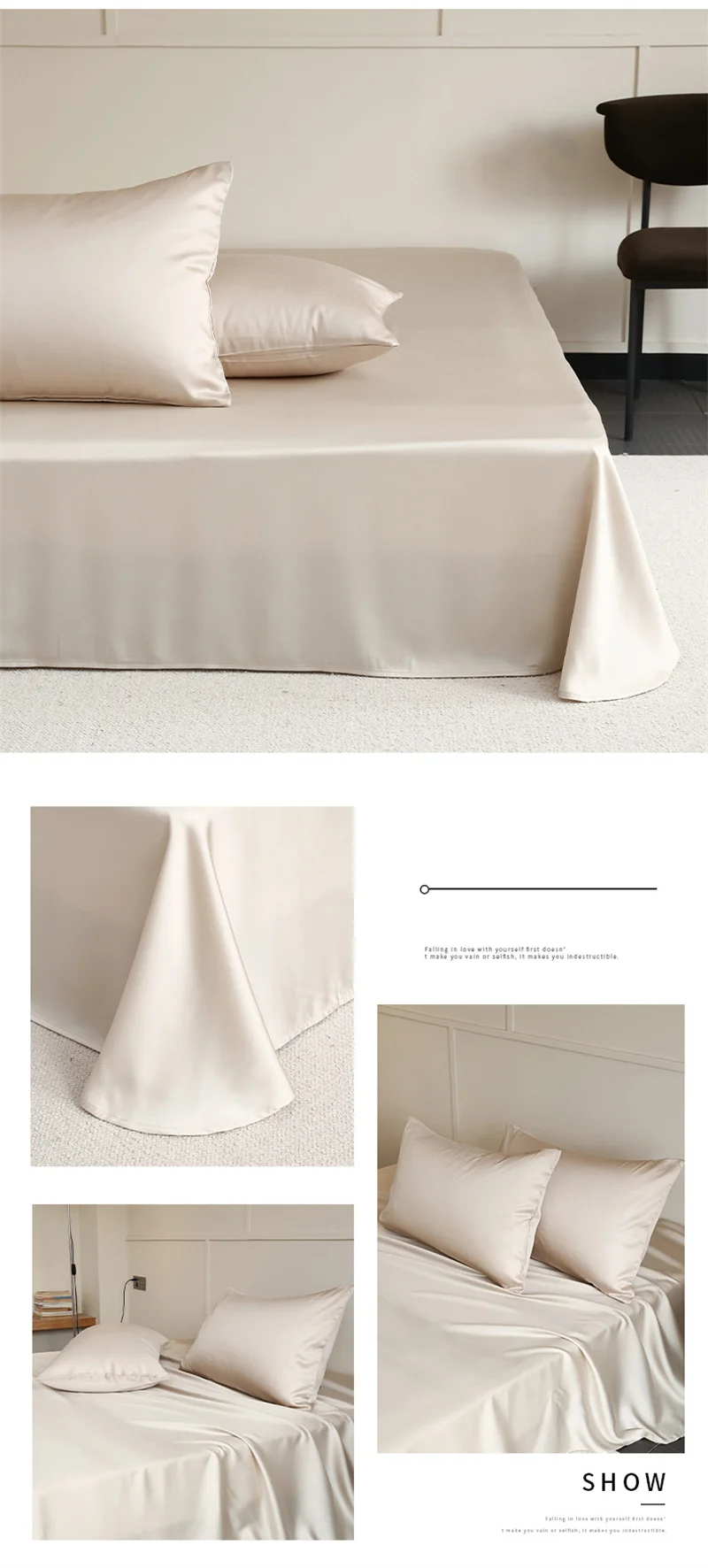 Natural Mulberry Silk Flat Sheet 1PC Solid Color Bed Sheet High End Smooth Bed Linen Single Double Queen King Size Bedding Soft