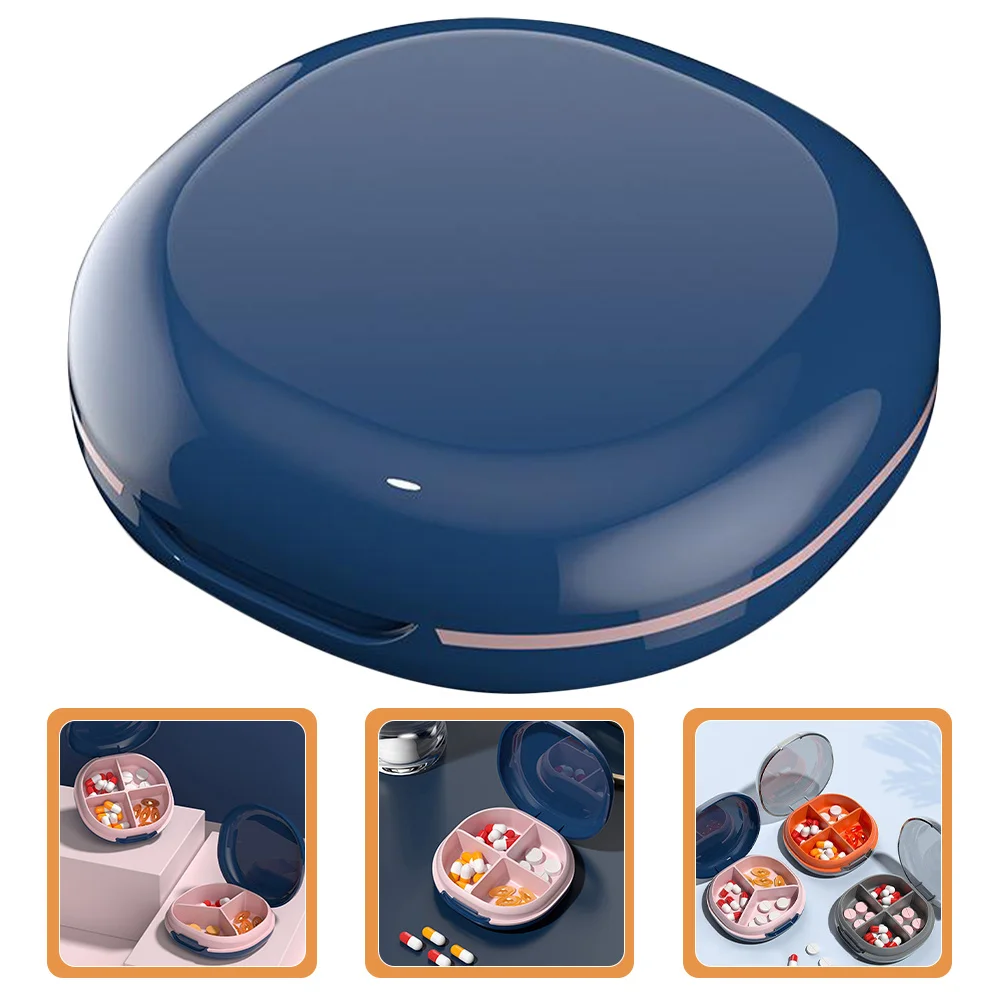 

4 Compartments Portable Pills Box Medicine Organizer Travel Small Sealed Case Outdoor Dispenser Case Travel Container