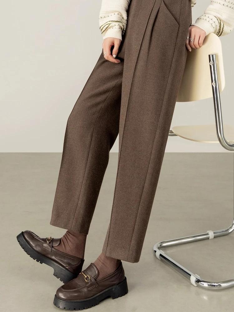 SENTUBILA Pantaloni stile harem per donna Casual Solid Slim-fit Pantaloni alla caviglia 2025 Autunno Inverno Donna Nuove donne Abbigliamento donna 153KJ2673