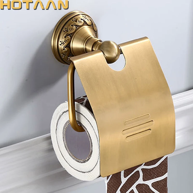 Toilet Paper Holder Wall Mounted Vintage Classic Bathroom  Antique Brass Roll Tissue Box Bathroom Accessories YT-13992