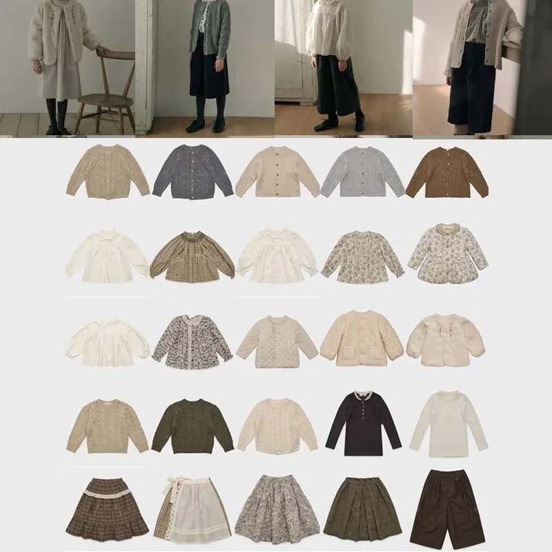 

PER-SALE 2025 Autumn Winter Lou Baby Girls Cute Sets Print Kids Pants Sweaters Girls Dress Sets Flower Girl Children's Skirts