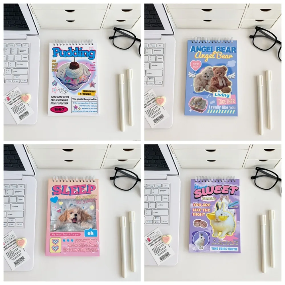 Cute Stationery Cartoon Coil Notebook Memo Pads Rollover Mini Notepad Dog Rabbit Paper Pocket Planner School